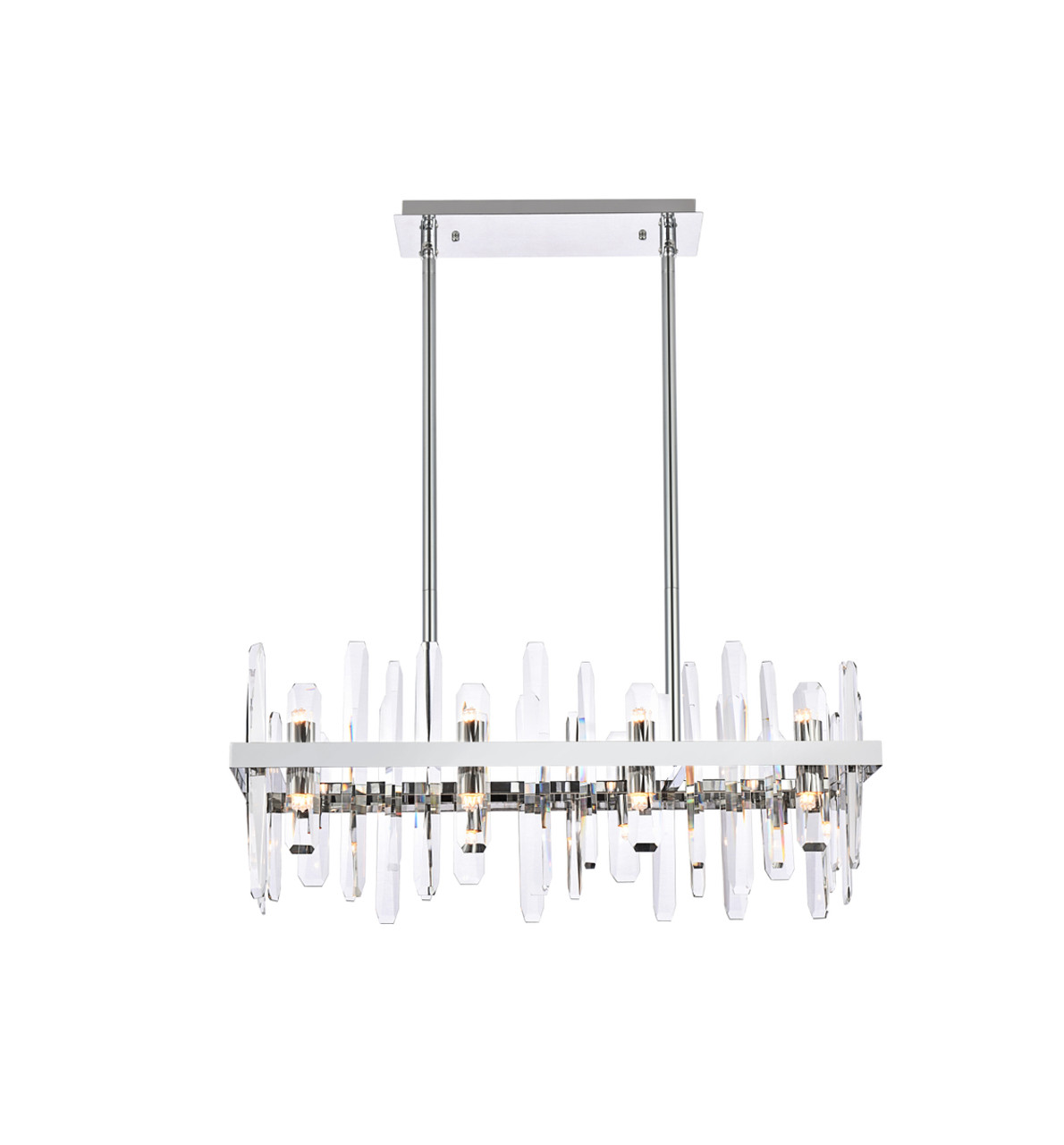 Elegant Lighting 2200G30C Serena 30 inch crystal rectangle chandelier in chrome