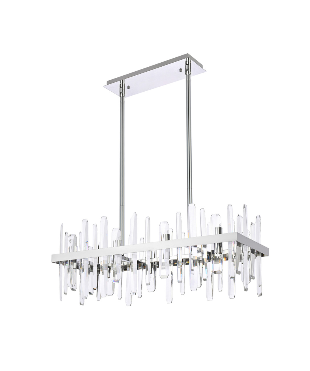 Elegant Lighting 2200G30C Serena 30 inch crystal rectangle chandelier in chrome