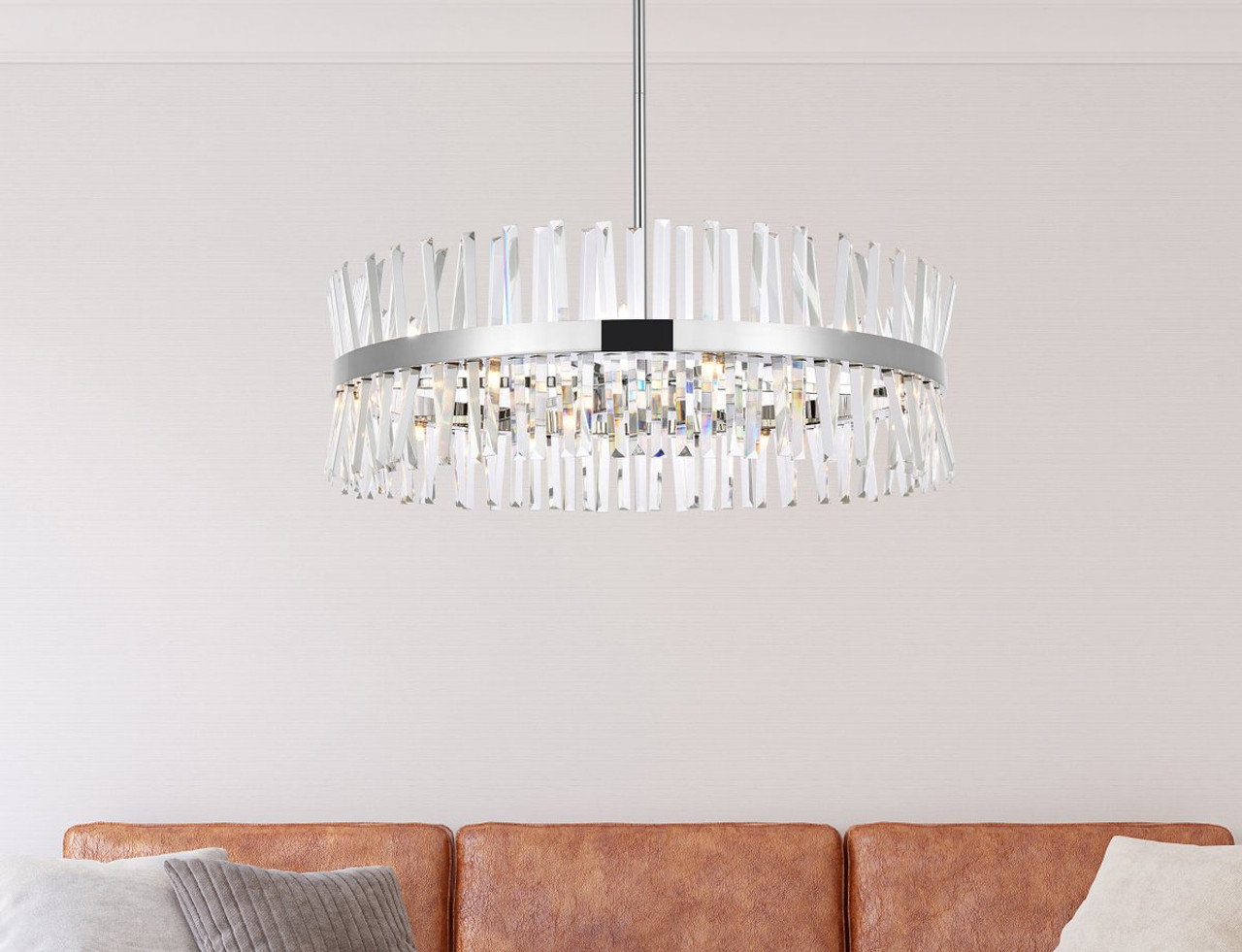 Elegant Lighting 6200D36C Serephina 36 inch crystal round chandelier light in chrome