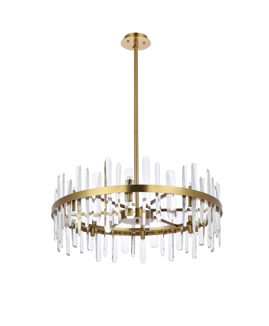 Elegant Lighting 2200D32SG Serena 32 inch crystal round chandelier in satin gold