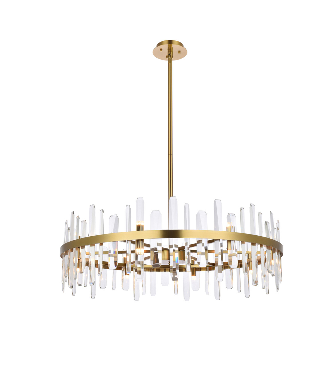 Elegant Lighting 2200D36SG Serena 36 inch crystal round chandelier in satin gold