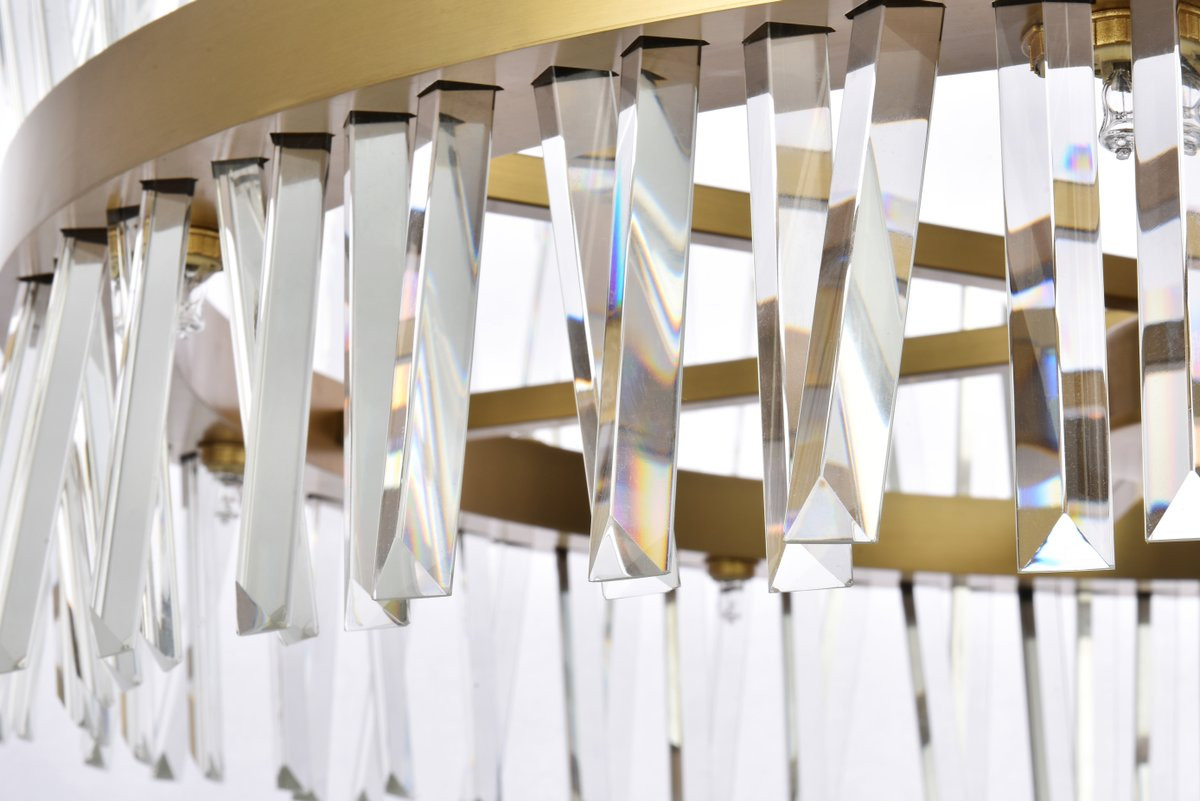 Elegant Lighting 6200D36SG Serephina 36 inch crystal round chandelier light in satin gold