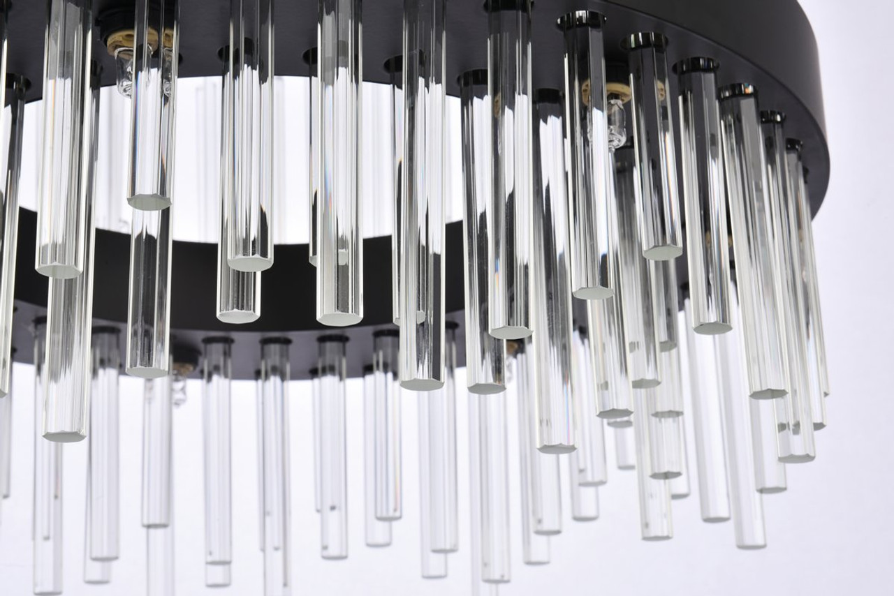 Elegant Lighting 3000D20BK Dallas 20 inch round crystal pendant in black Elegant Lighting 3000D20BK Dallas 20 inch round crystal pendant in black