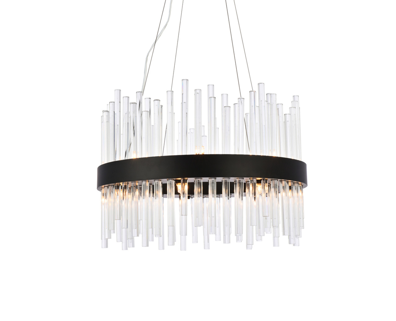 Elegant Lighting 3000D20BK Dallas 20 inch round crystal pendant in black Elegant Lighting 3000D20BK Dallas 20 inch round crystal pendant in black