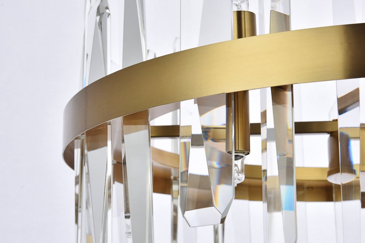 Elegant Lighting 2200D20SG Serena 20 inch crystal round pendant in satin gold Elegant Lighting 2200D20SG Serena 20 inch crystal round pendant in satin gold