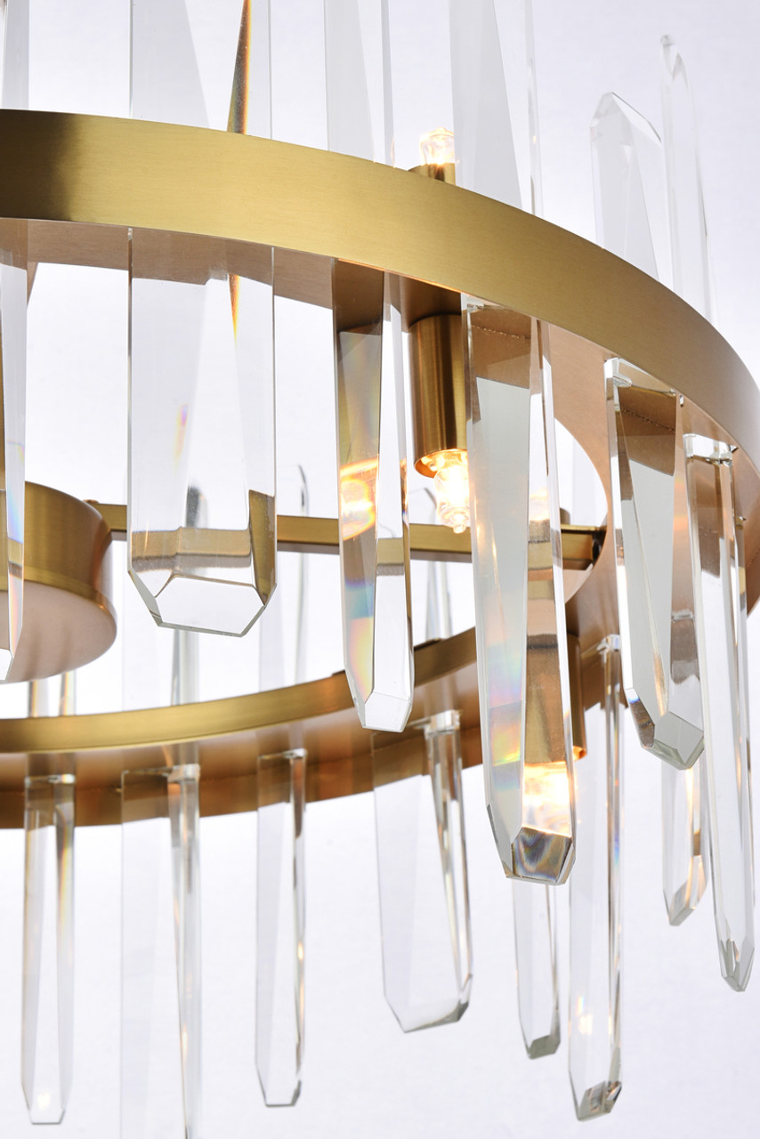 Elegant Lighting 2200D20SG Serena 20 inch crystal round pendant in satin gold Elegant Lighting 2200D20SG Serena 20 inch crystal round pendant in satin gold