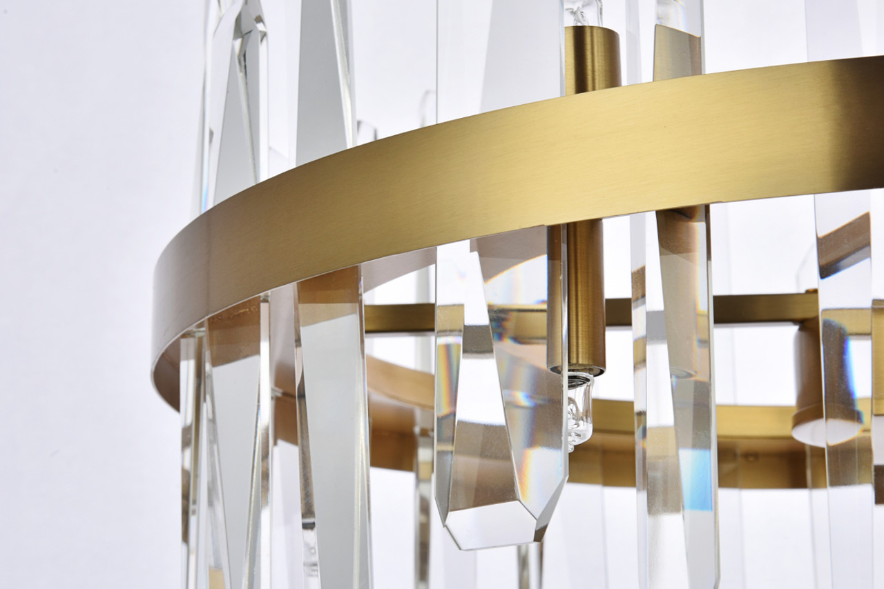 Elegant Lighting 2200D20SG Serena 20 inch crystal round pendant in satin gold Elegant Lighting 2200D20SG Serena 20 inch crystal round pendant in satin gold