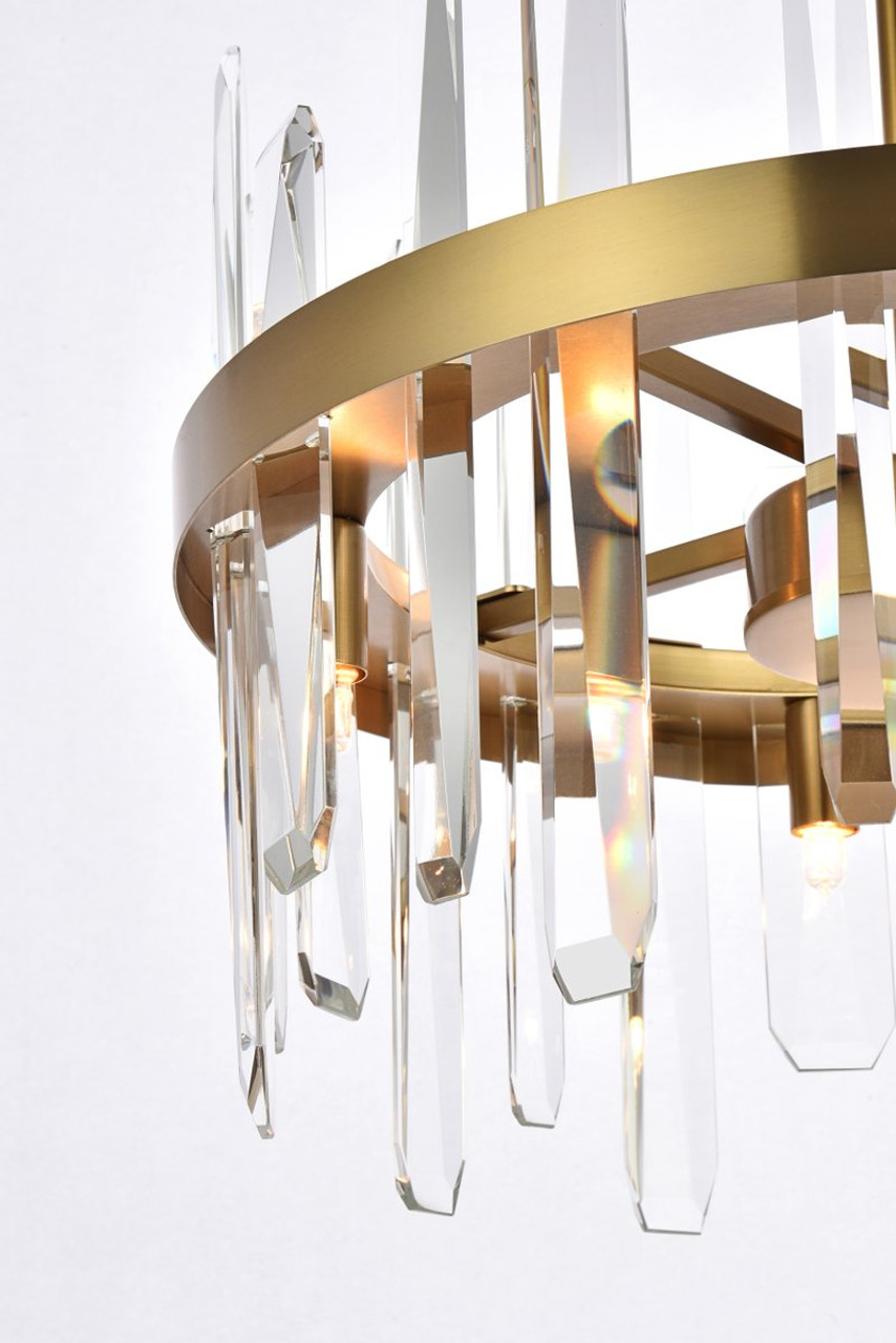 Elegant Lighting 2200D16SG Serena 16 inch crystal round pendant in satin gold Elegant Lighting 2200D16SG Serena 16 inch crystal round pendant in satin gold