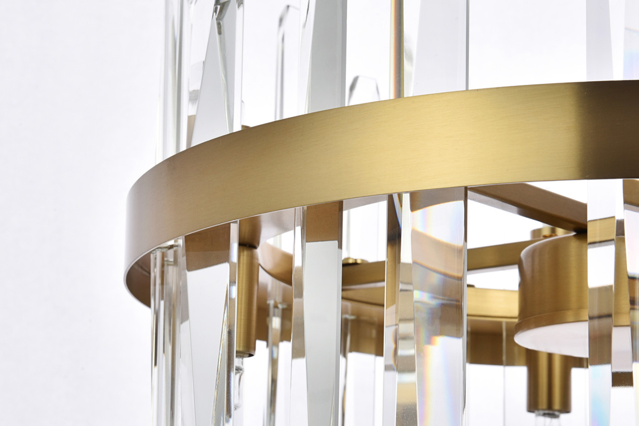 Elegant Lighting 2200D16SG Serena 16 inch crystal round pendant in satin gold Elegant Lighting 2200D16SG Serena 16 inch crystal round pendant in satin gold