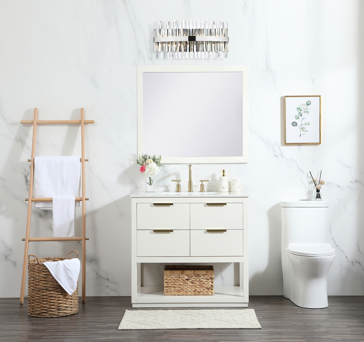 Elegant Lighting 6200W24C Serephina 24 inch crystal bath sconce in chrome