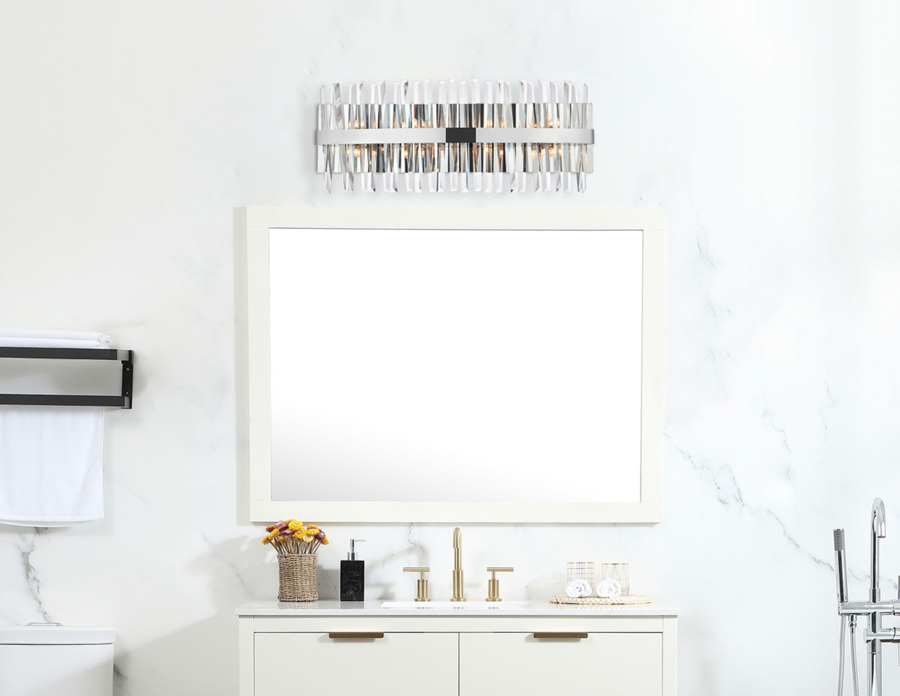 Elegant Lighting 6200W30C Serephina 30 inch crystal bath sconce in chrome Elegant Lighting 6200W30C Serephina 30 inch crystal bath sconce in chrome