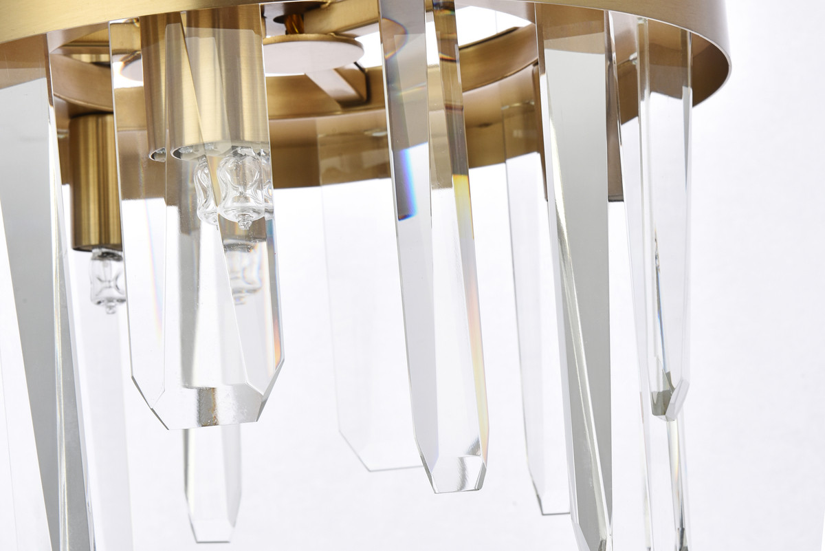 Elegant Lighting 2200D10SG Serena 10 inch crystal round pendant in satin gold