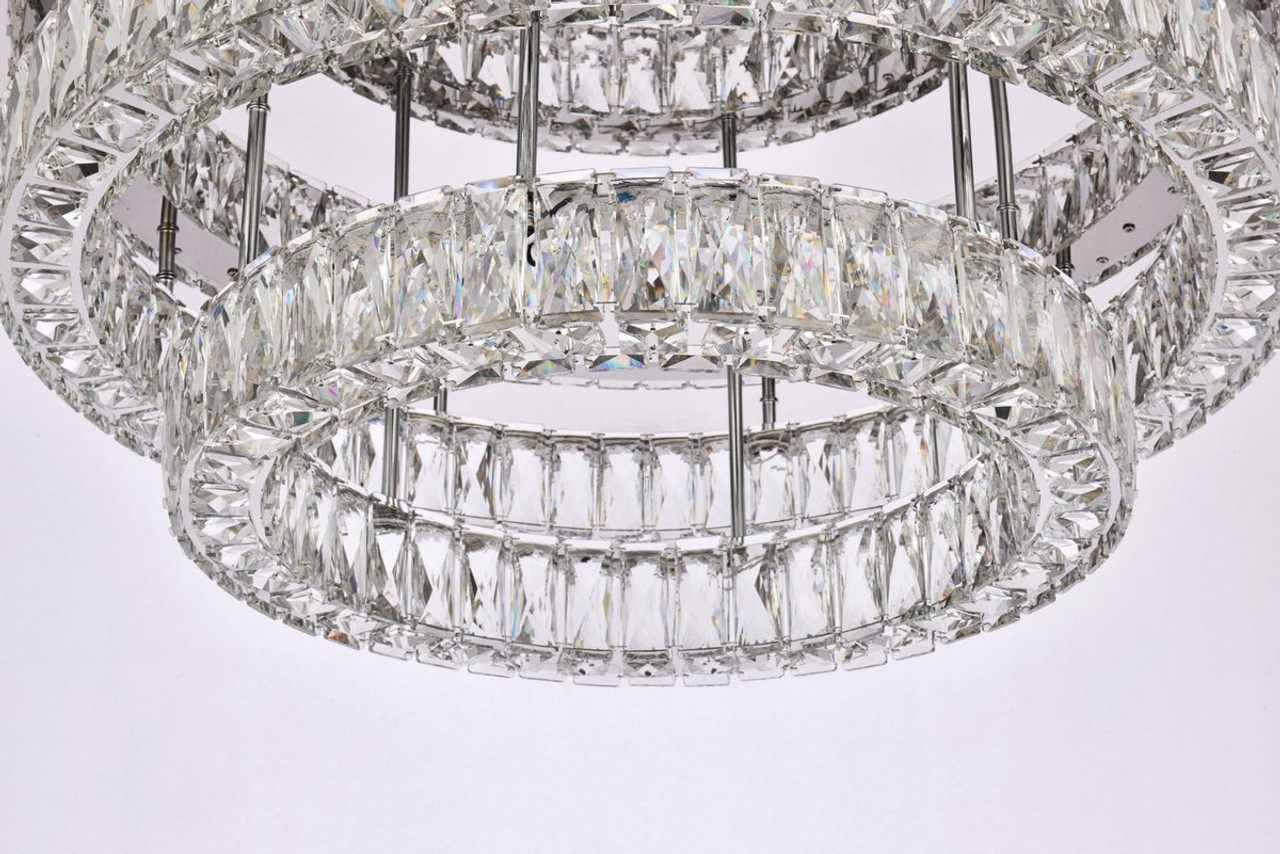 Elegant Lighting 3503F30L2C Monroe 30 inch LED double flush mount in chrome