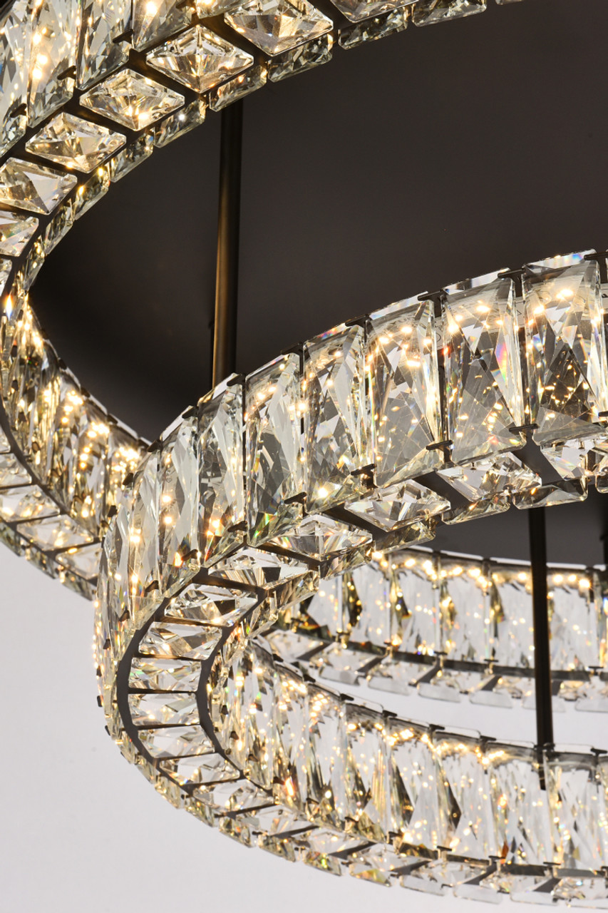 Elegant Lighting 3503F33L2BK Monroe 33 inch LED double flush mount in black Elegant Lighting 3503F33L2BK Monroe 33 inch LED double flush mount in black