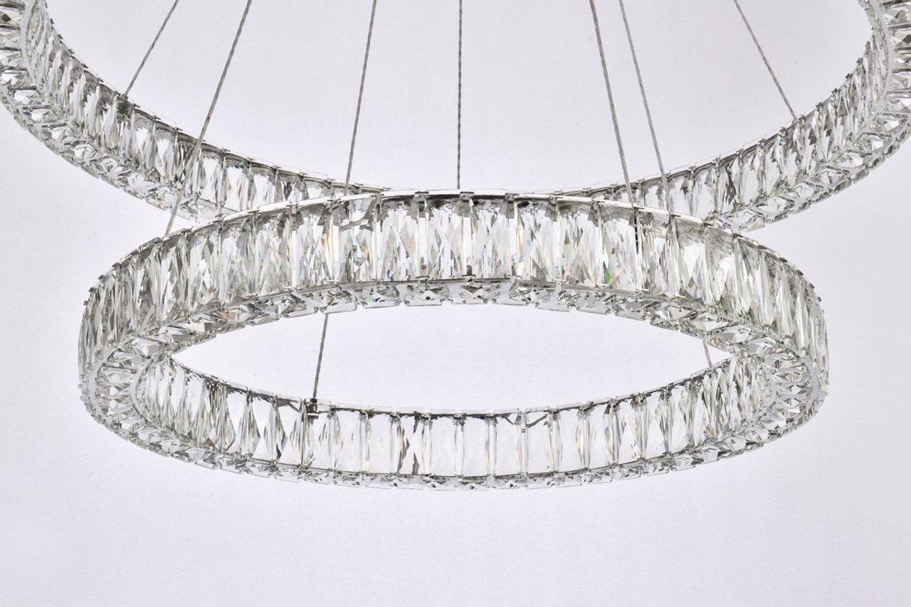 Elegant Lighting 3503G36C Monroe 36 inch LED double ring chandelier in chrome