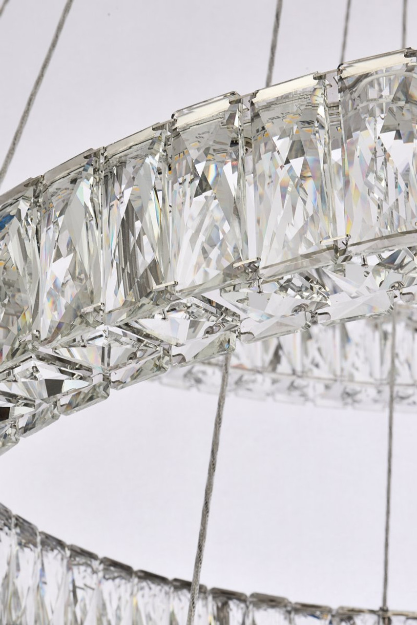 Elegant Lighting 3503G41LC Monroe 41 inch LED triple ring chandelier in chrome