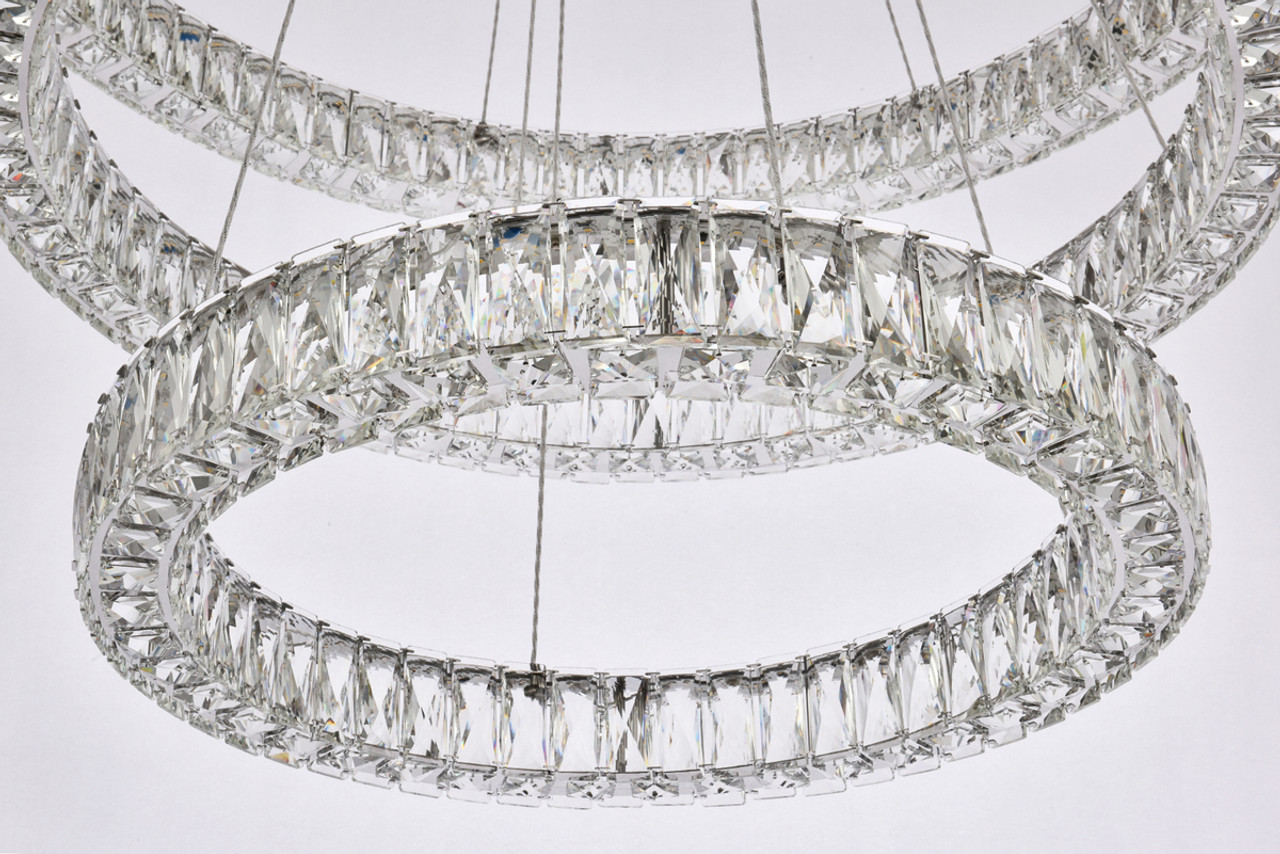 Elegant Lighting 3503G41LC Monroe 41 inch LED triple ring chandelier in chrome