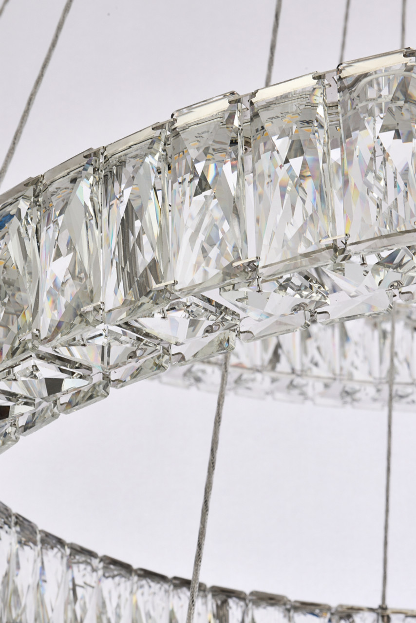 Elegant Lighting 3503G41LC Monroe 41 inch LED triple ring chandelier in chrome