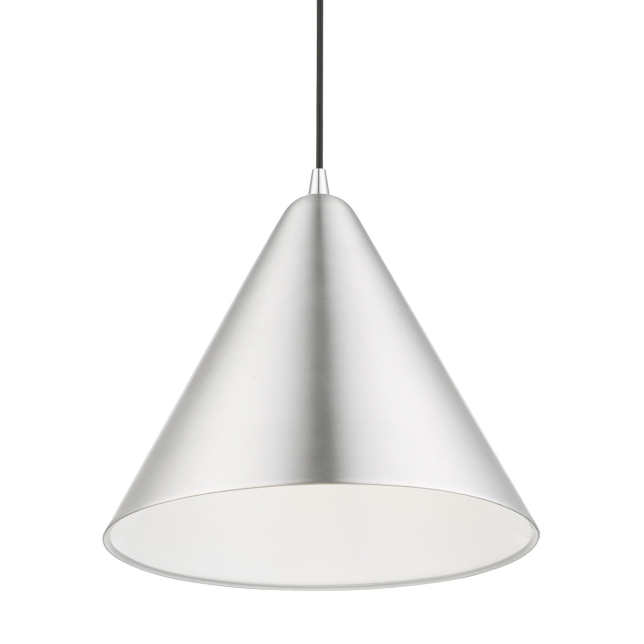 LIVEX LIGHTING 41176-66 1 Light Brushed Aluminum with Polished Chrome Accents Pendant