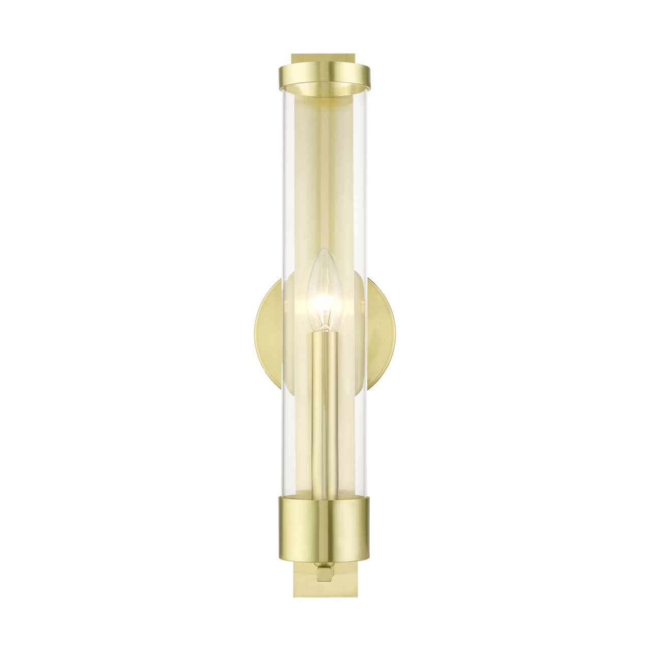 LIVEX LIGHTING 10142-12 1 Light Satin Brass Tall ADA Single Sconce