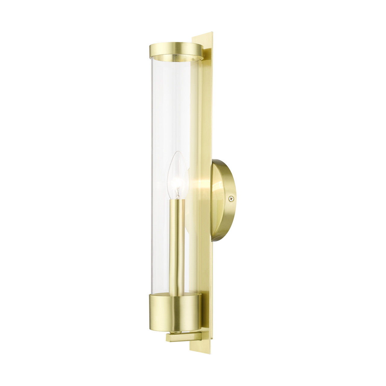 LIVEX LIGHTING 10142-12 1 Light Satin Brass Tall ADA Single Sconce