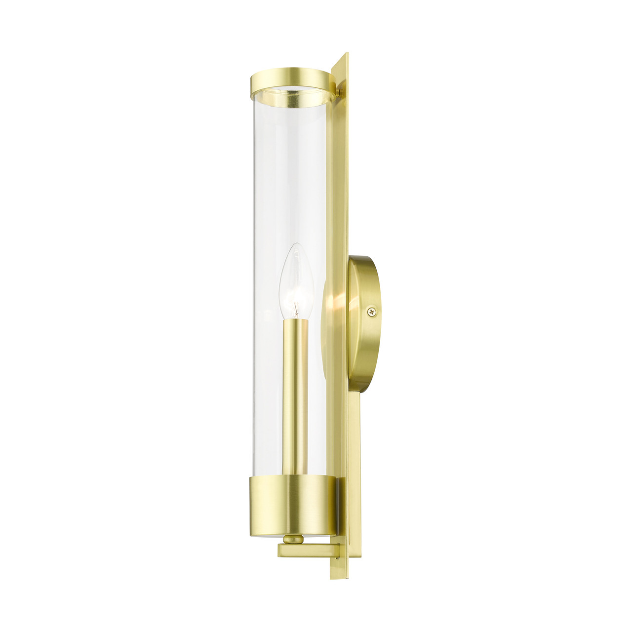 LIVEX LIGHTING 10142-12 1 Light Satin Brass Tall ADA Single Sconce