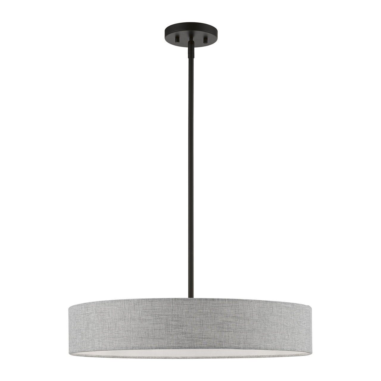 LIVEX LIGHTING 46144-04 4 Light Black Medium Drum Pendant