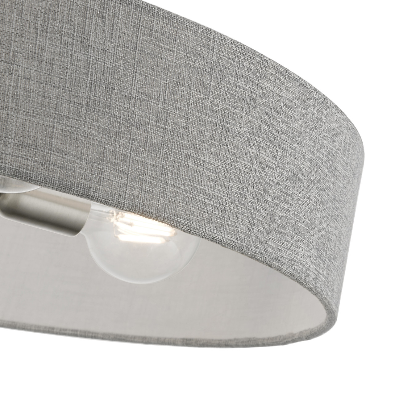 LIVEX LIGHTING 46148-91 4 Light Brushed Nickel with Shiny White Accents Large Semi-Flush