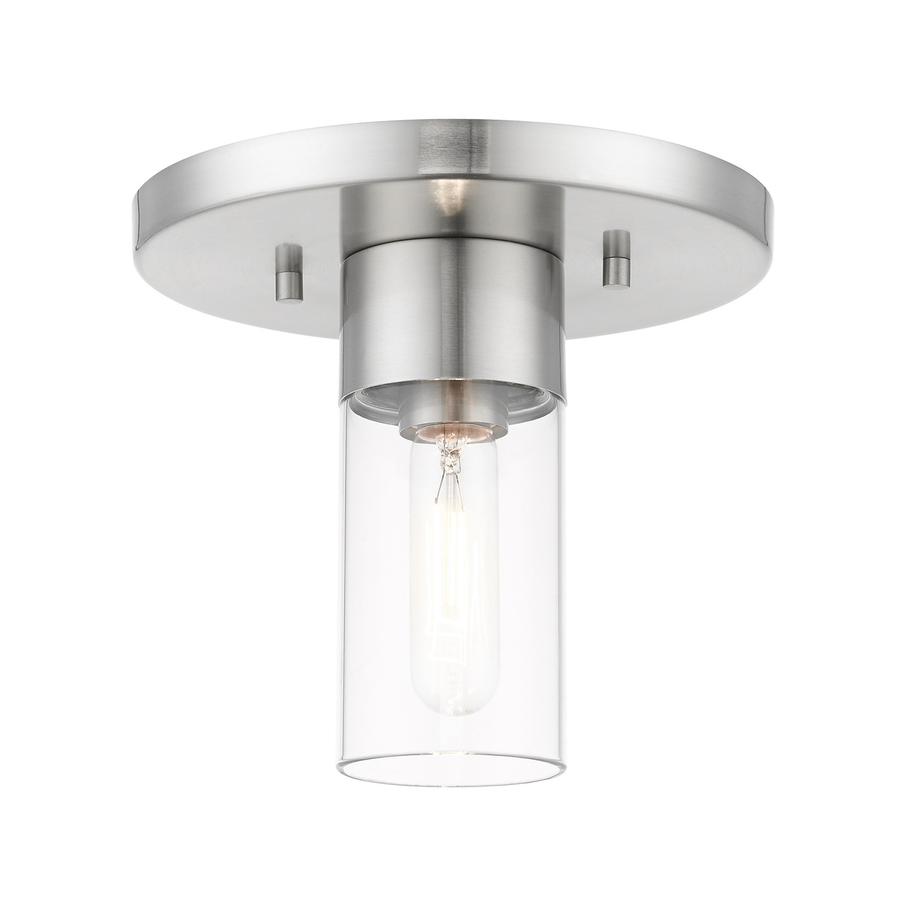 LIVEX LIGHTING 48761-91 1 Light Brushed Nickel Flush Mount