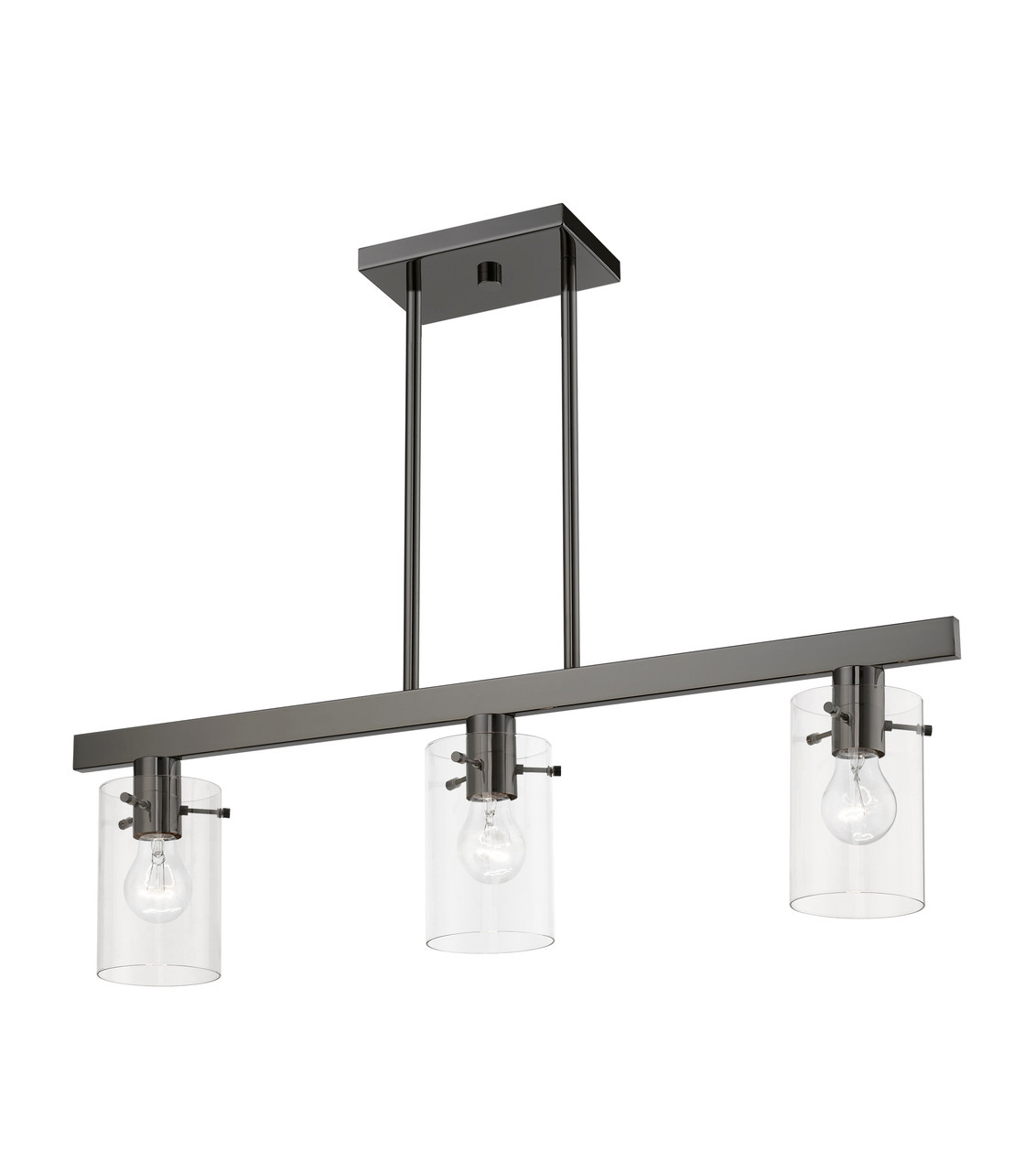 LIVEX LIGHTING 46153-46 3 Light Black Chrome Linear Chandelier