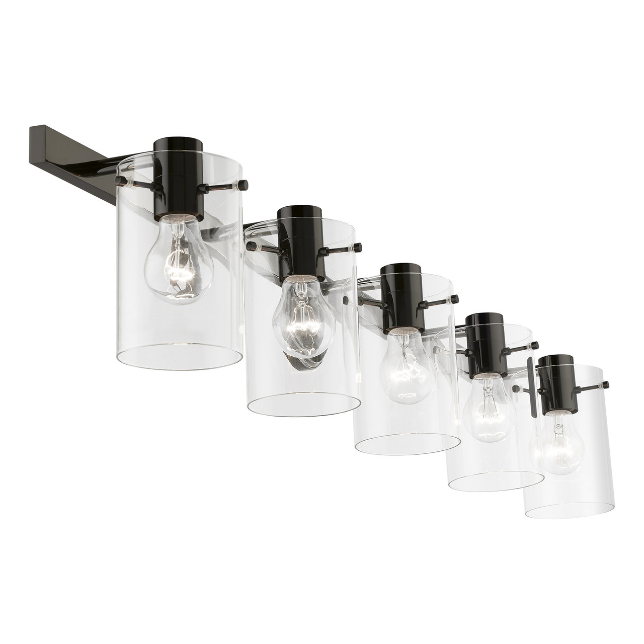 LIVEX LIGHTING 17235-46 5 Light Black Chrome Vanity Sconce