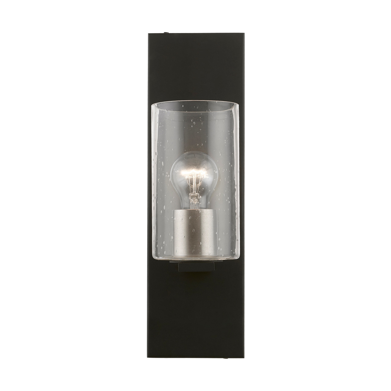 LIVEX LIGHTING 18471-04 1 Light Black with Brushed Nickel Accents Wall Sconce