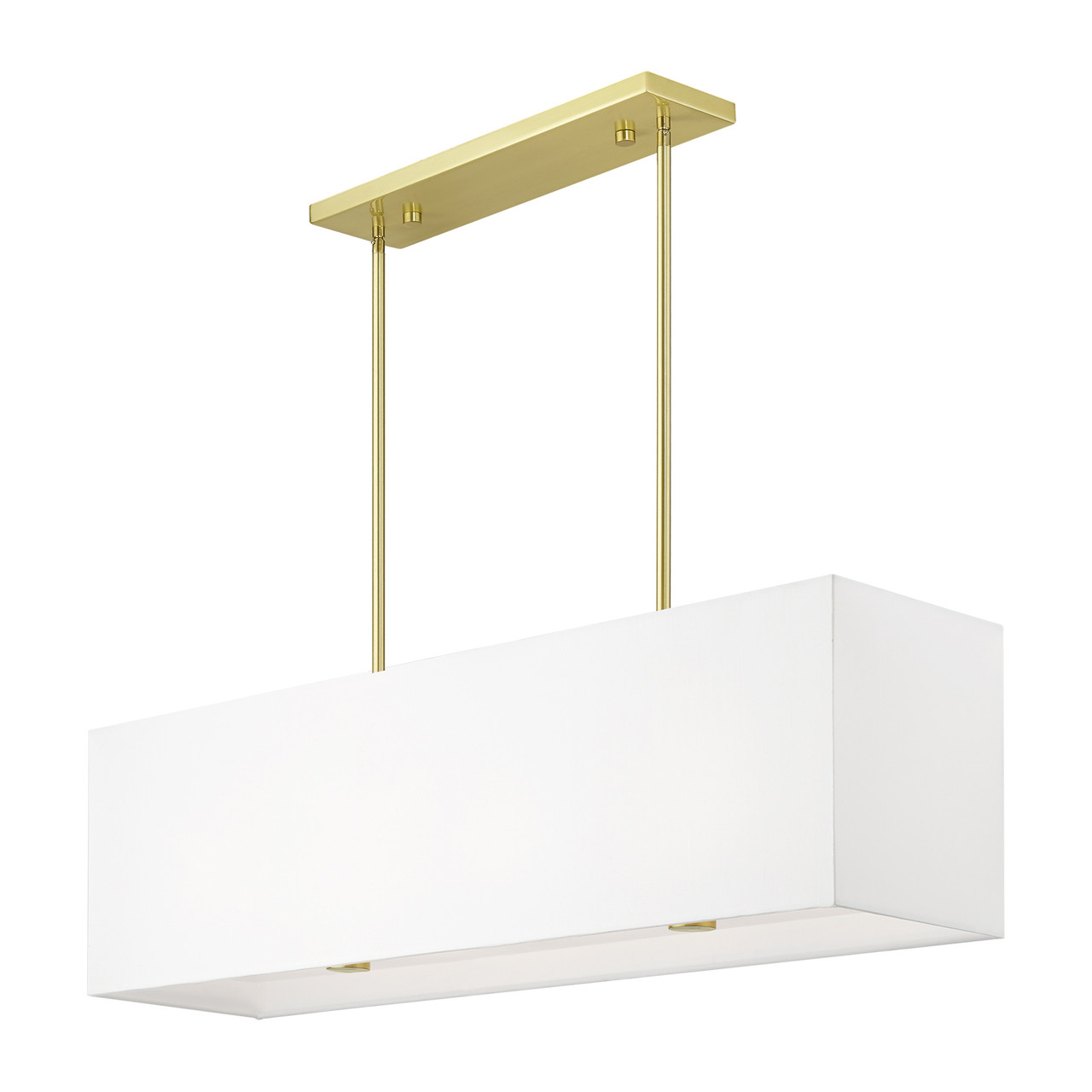 LIVEX LIGHTING 41155-12 4 Light Satin Brass Linear Chandelier