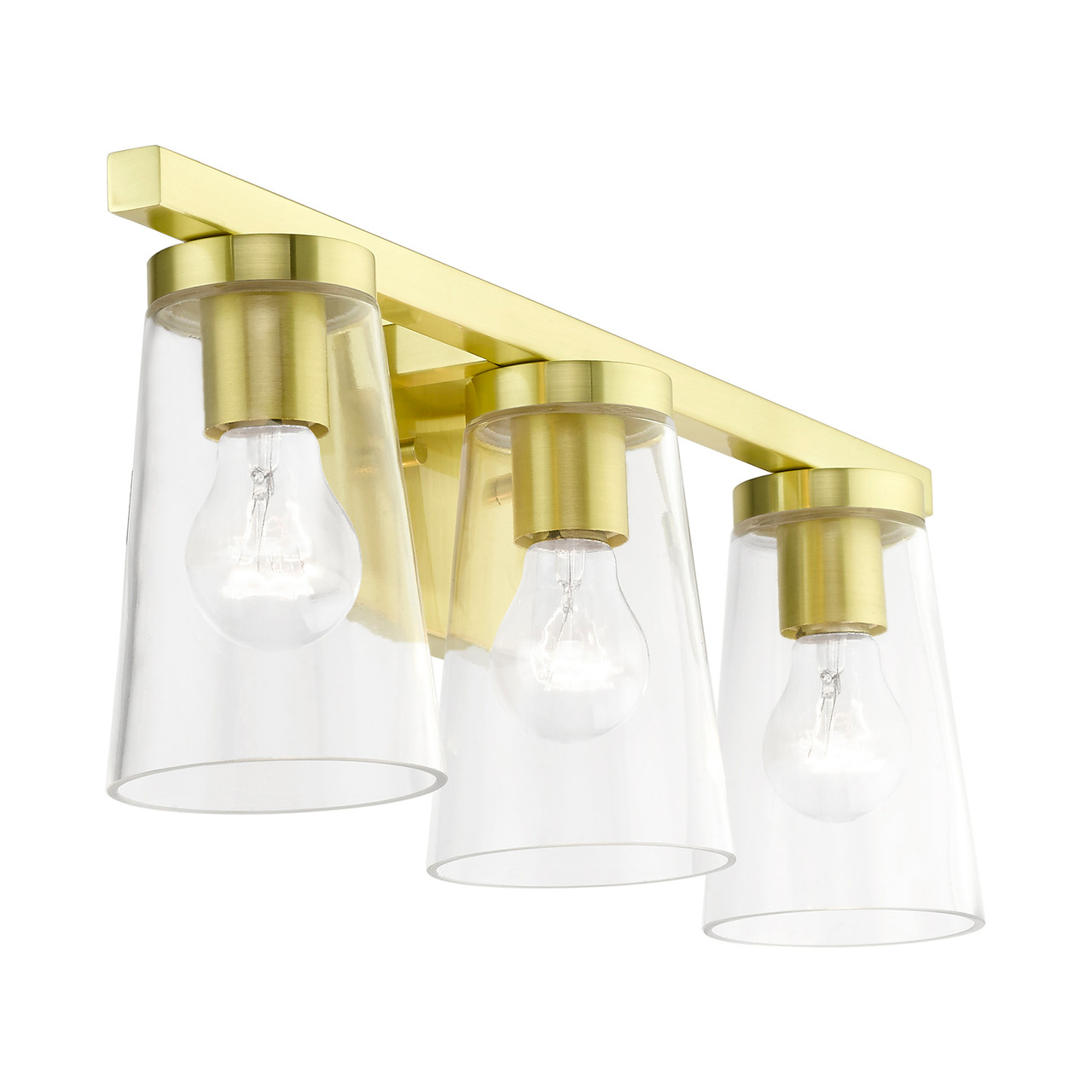 LIVEX LIGHTING 17623-12 3 Light Satin Brass Vanity Sconce