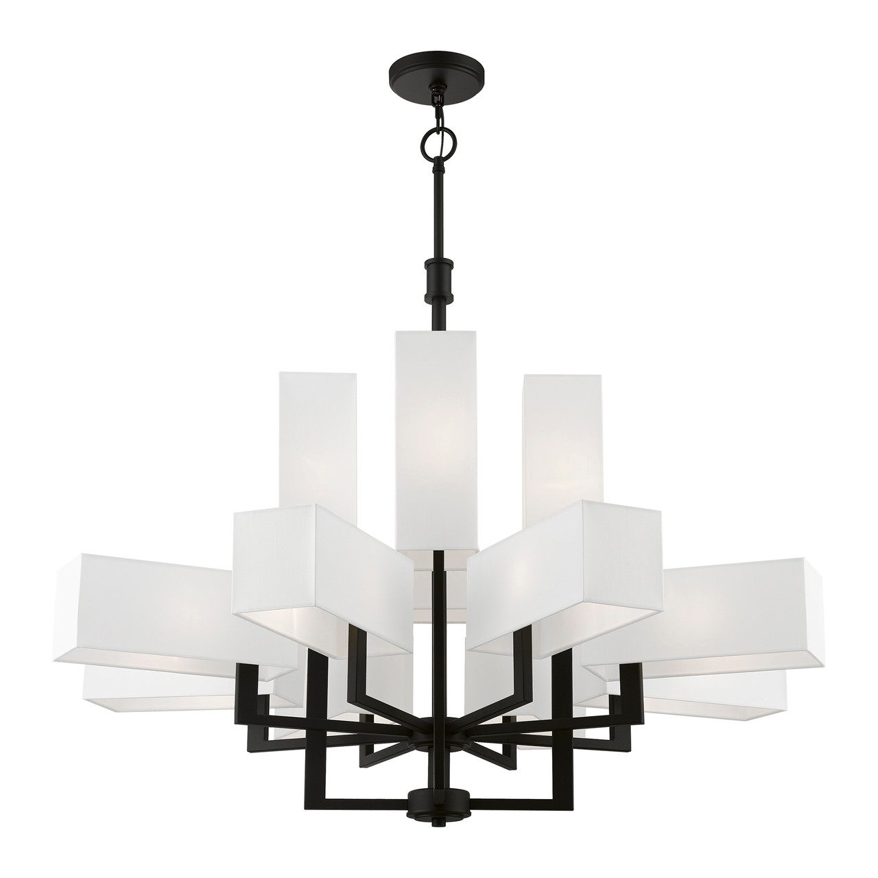 LIVEX LIGHTING 42679-04 12 Light Black Extra Large Foyer Chandelier