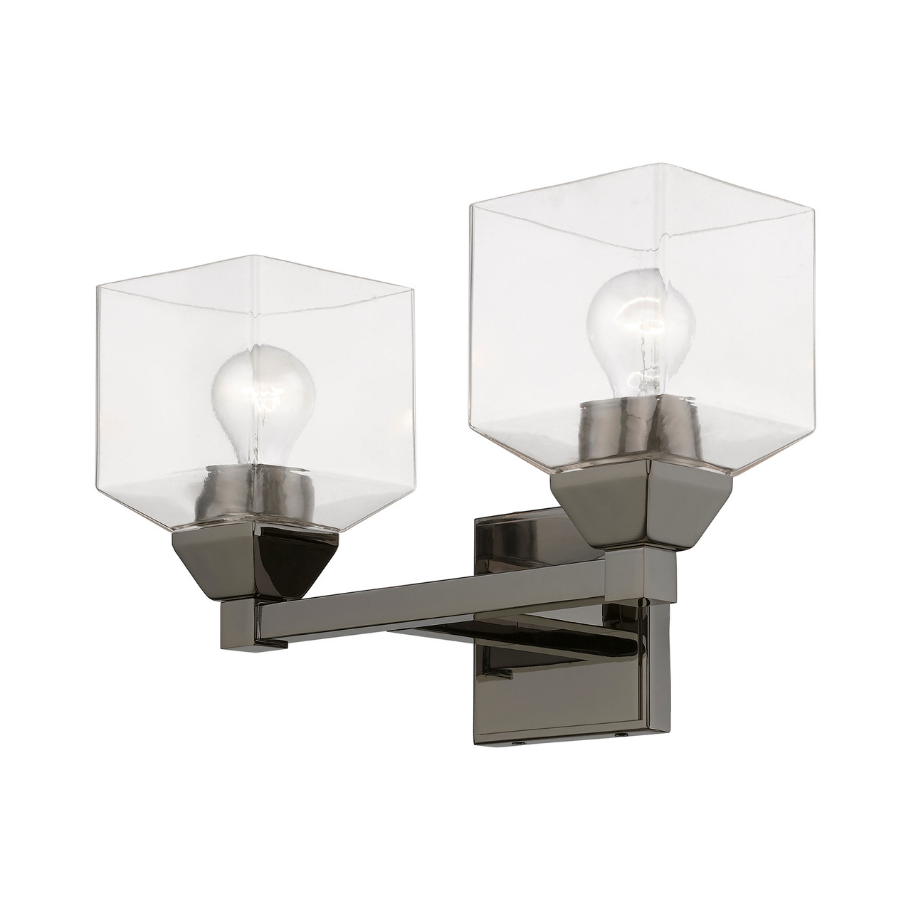 LIVEX LIGHTING 16772-46 2 Light Black Chrome Vanity Sconce