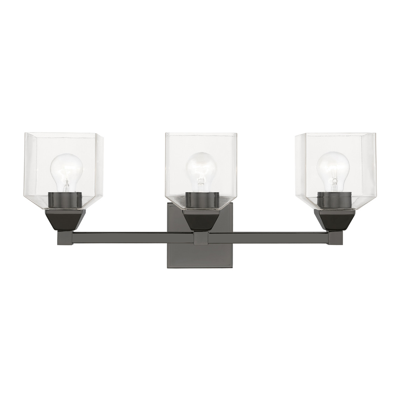 LIVEX LIGHTING 16773-46 3 Light Black Chrome Vanity Sconce