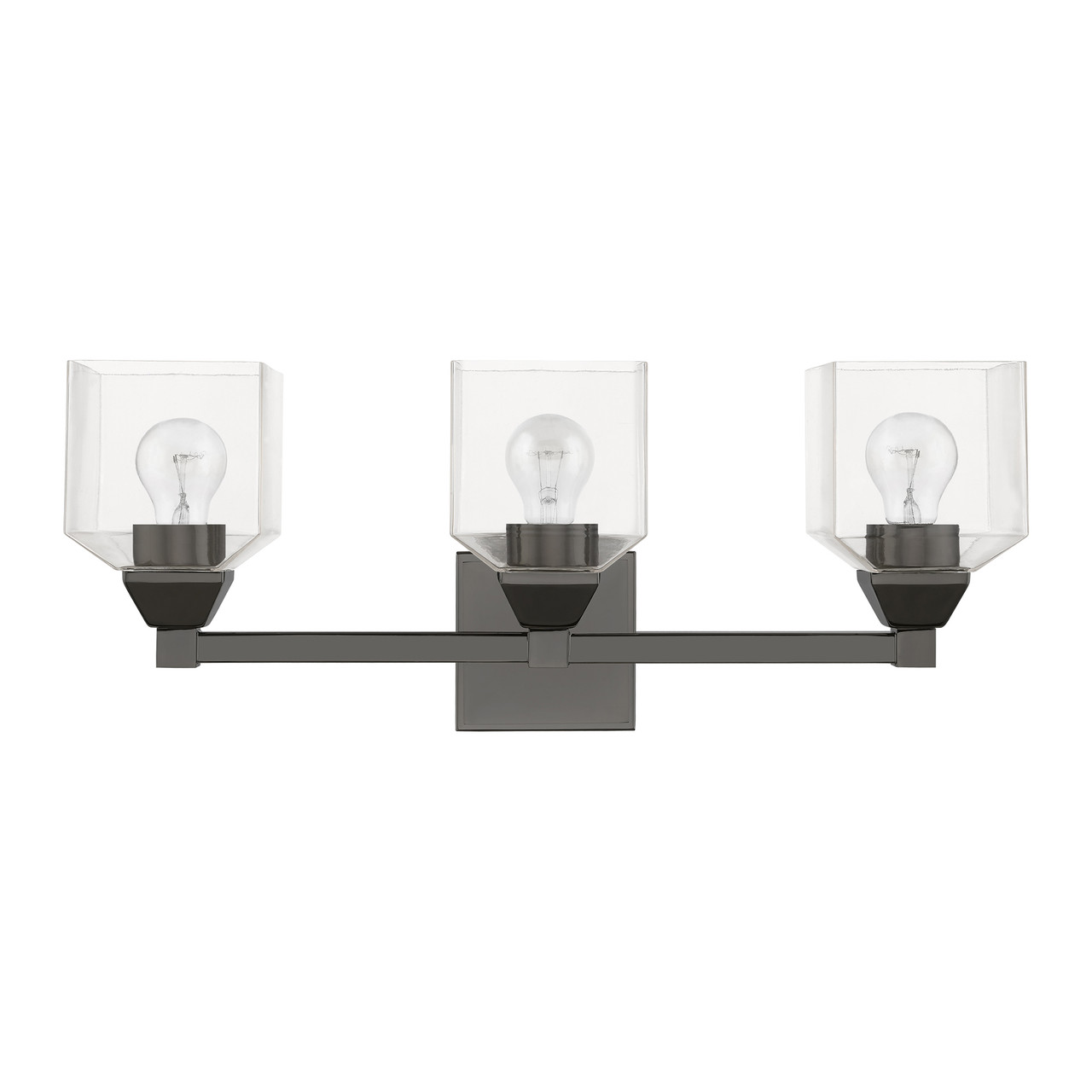 LIVEX LIGHTING 16773-46 3 Light Black Chrome Vanity Sconce