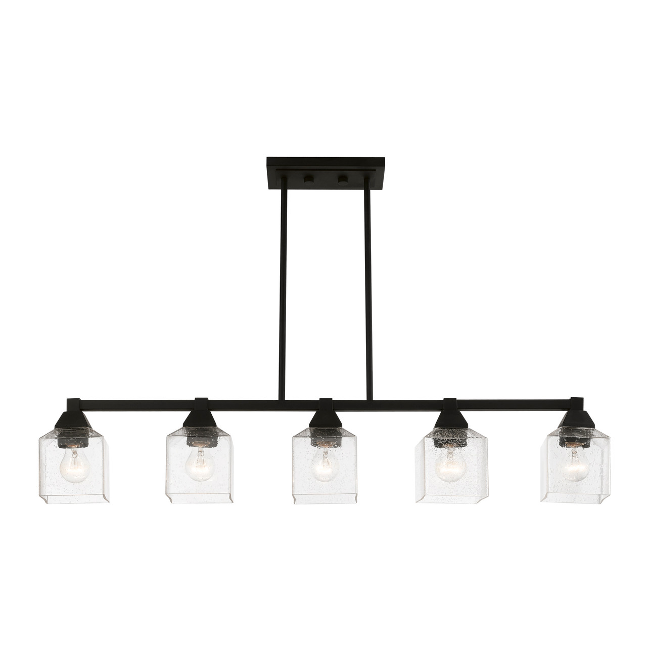 LIVEX LIGHTING 49765-04 5 Light Black Linear Chandelier