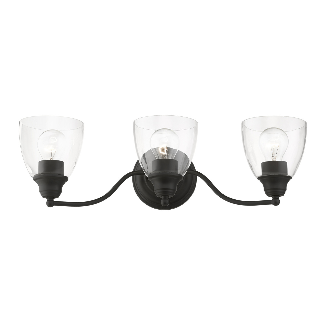 LIVEX LIGHTING 15133-04 3 Light Black Vanity Sconce
