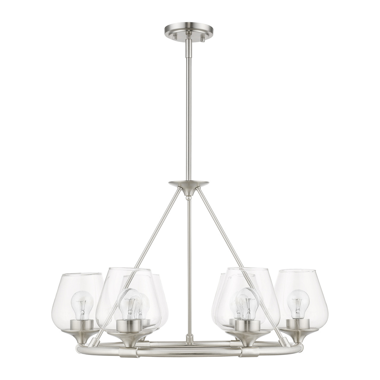 LIVEX LIGHTING 46726-91 6 Light Brushed Nickel Chandelier