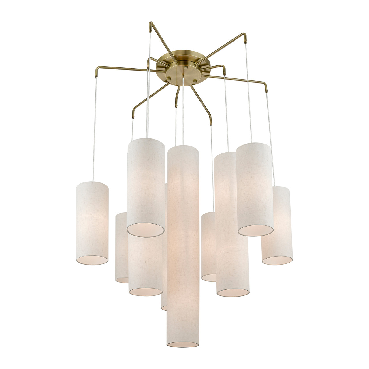 LIVEX LIGHTING 42657-01 15 Light Antique Brass Foyer Chandelier