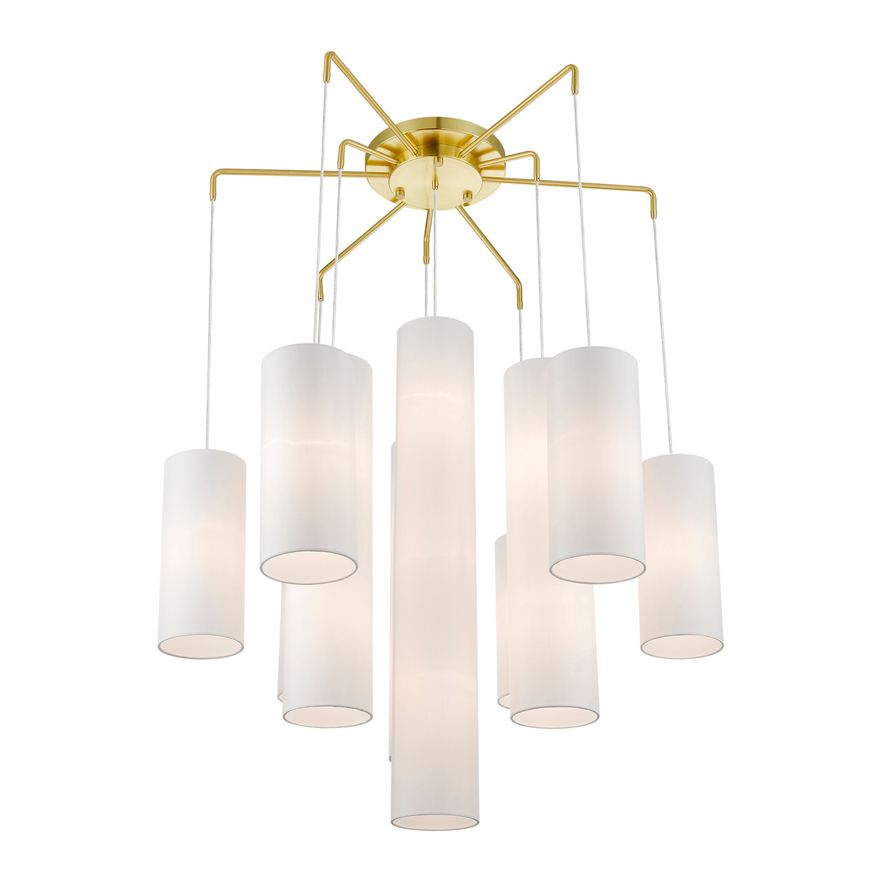 LIVEX LIGHTING 42658-12 15 Light Satin Brass Foyer Chandelier