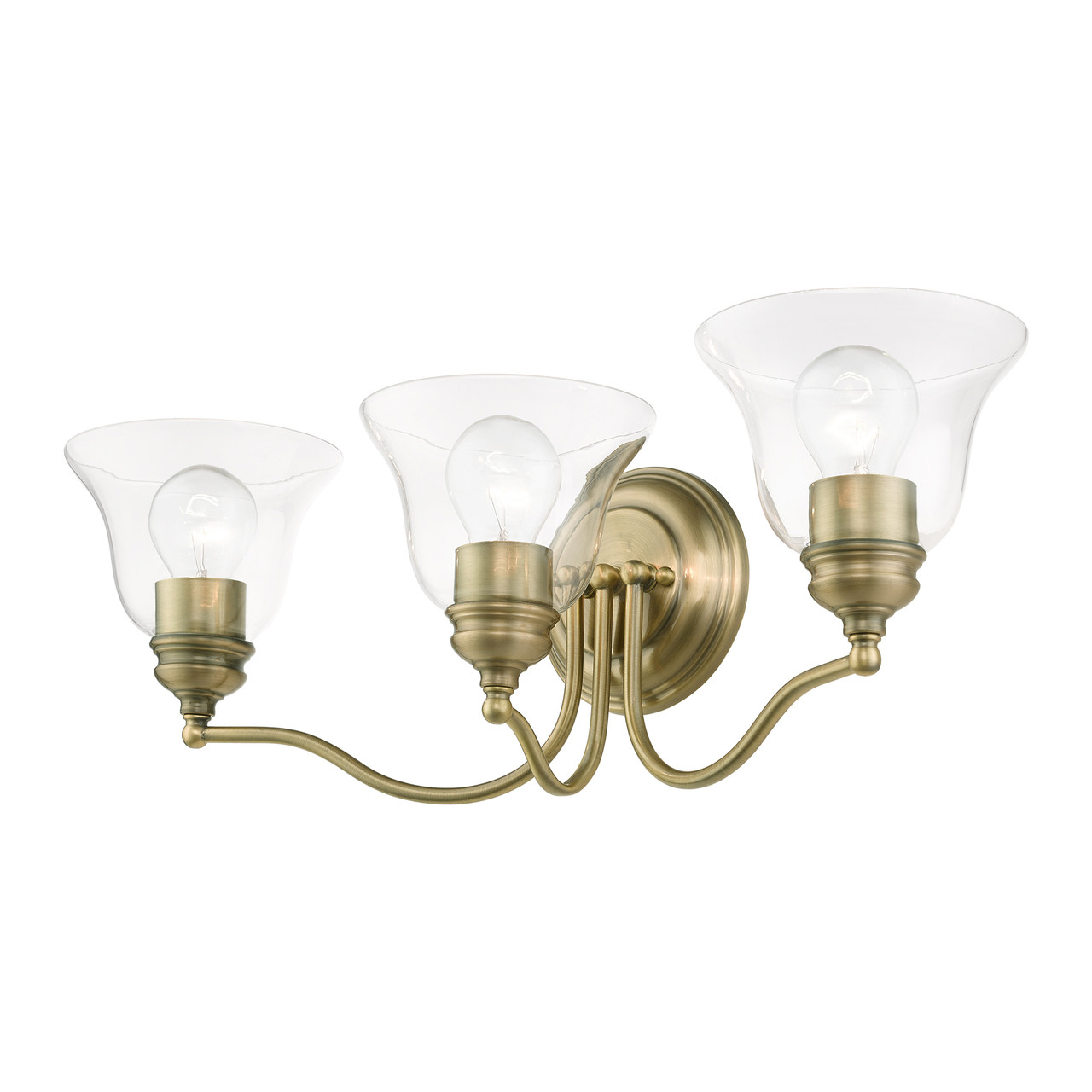 LIVEX LIGHTING 16933-01 3 Light Antique Brass Vanity Sconce