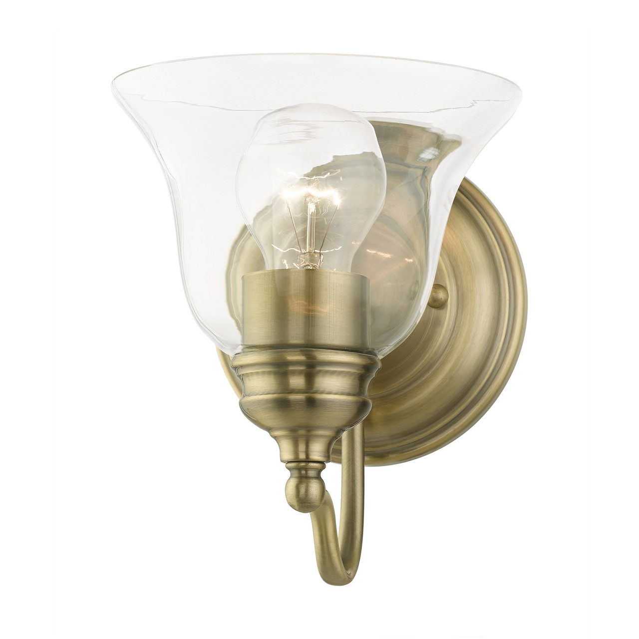 LIVEX LIGHTING 16931-01 1 Light Antique Brass Vanity Sconce