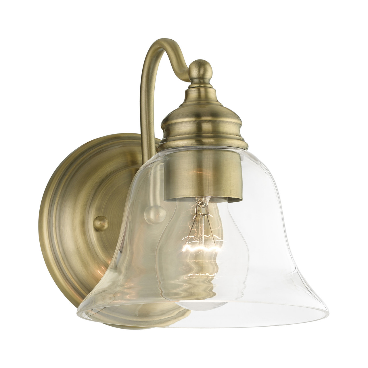 LIVEX LIGHTING 16931-01 1 Light Antique Brass Vanity Sconce