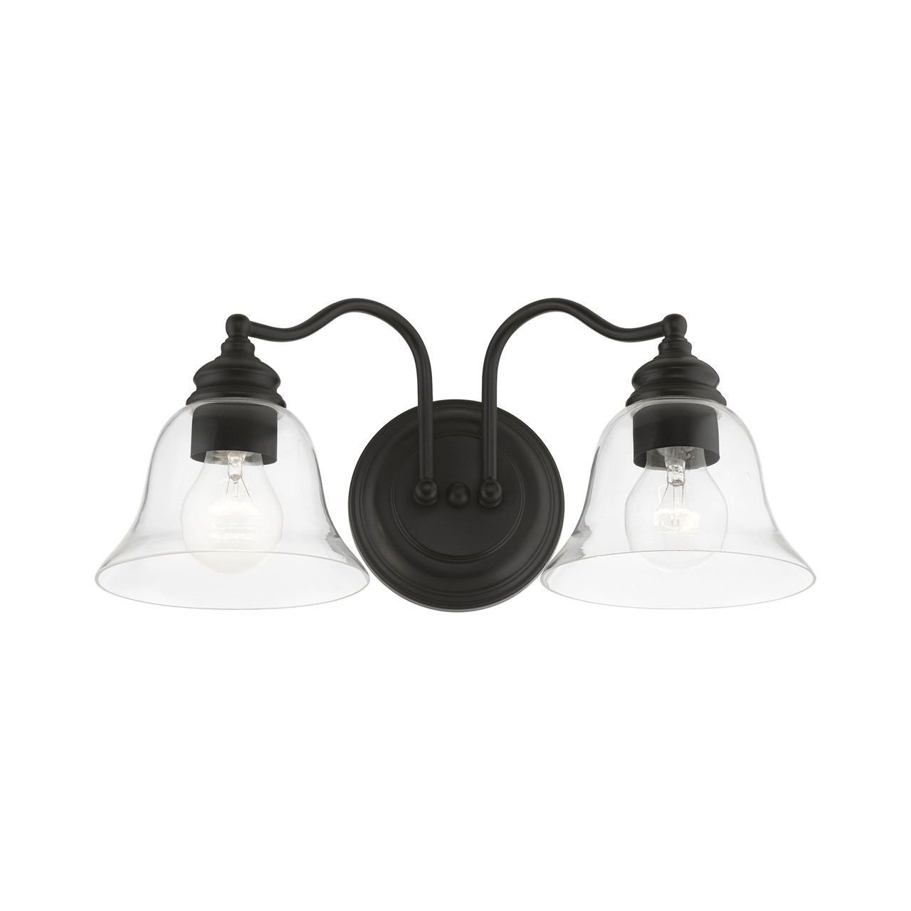 LIVEX LIGHTING 16932-04 2 Light Black Vanity Sconce