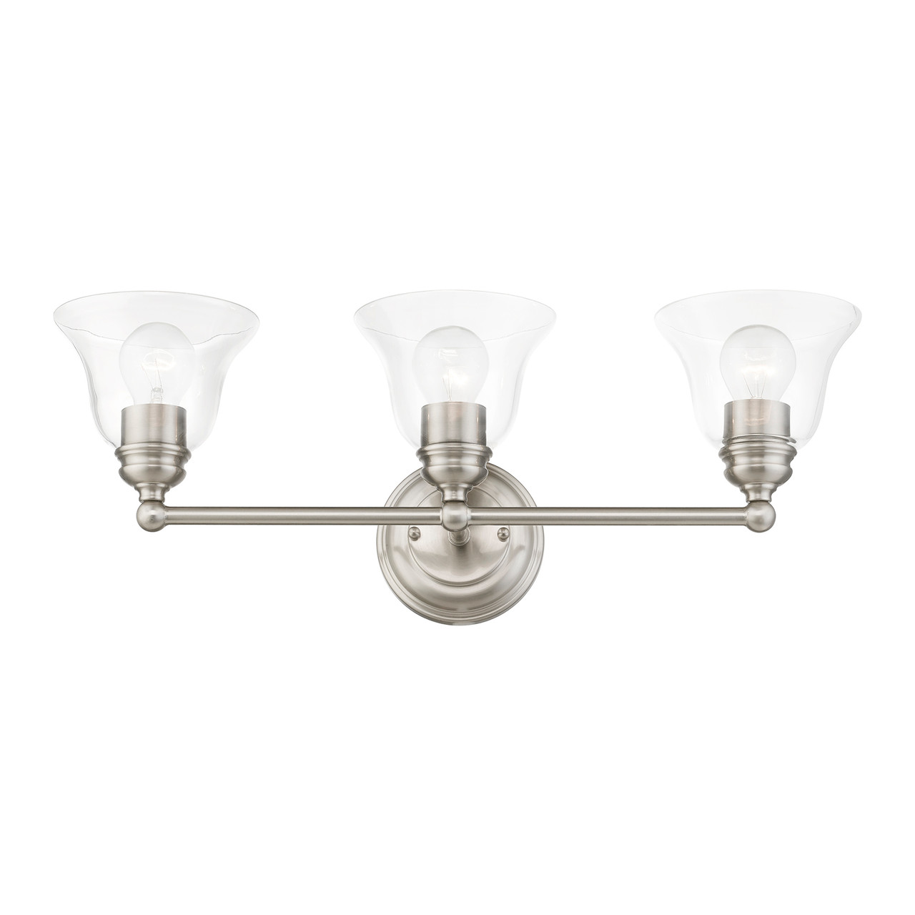 LIVEX LIGHTING 16943-91 3 Light Brushed Nickel Vanity Sconce