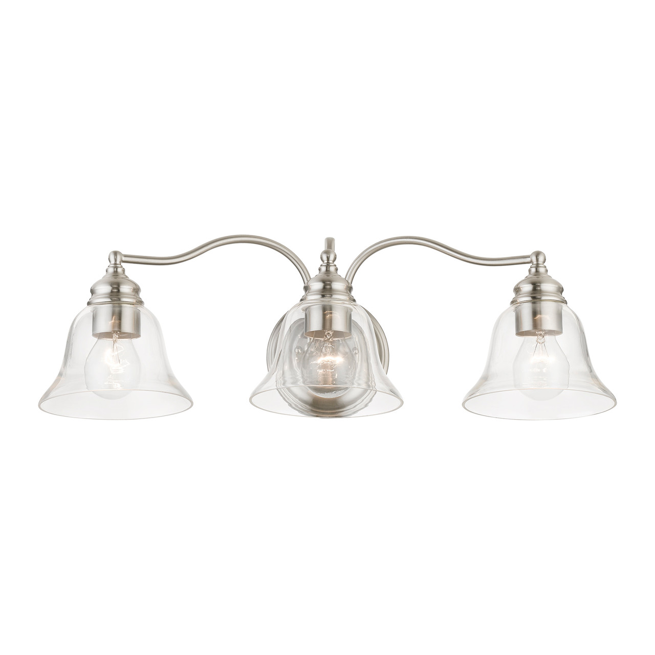 LIVEX LIGHTING 16933-91 3 Light Brushed Nickel Vanity Sconce