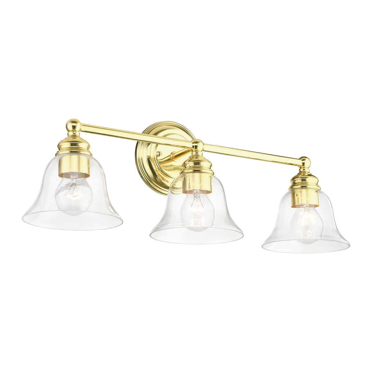 LIVEX LIGHTING 16943-02 3 Light Polished Brass Vanity Sconce